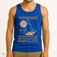 Namaste Home With My Miniature Schnauzer Sayings Dog Lover Gift Tank Top thumb 3