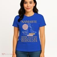 Namaste Home With My Miniature Schnauzer Sayings Dog Lover Gift Women's T-Shirt thumb 4