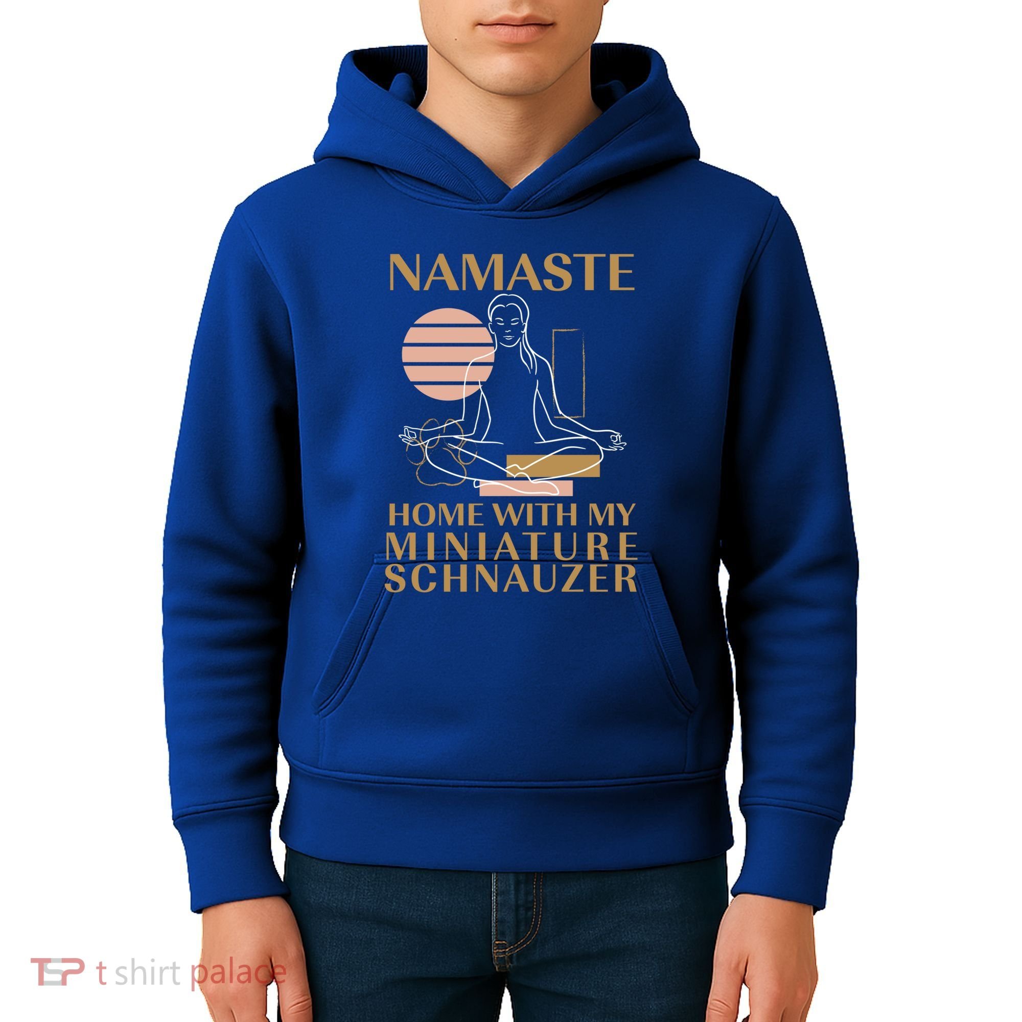 Namaste Home With My Miniature Schnauzer Sayings Dog Lover Gift Kids Hoodie