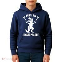 Now I Am Unstoppable Funny TRex Kids Hoodie thumb 4