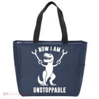 Now I Am Unstoppable Funny TRex Tote Bag thumb 0