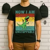 Now I am Unstoppable TRex Funny Dinosaur Retro Vintage T-Shirt thumb 6