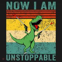 Now I am Unstoppable TRex Funny Dinosaur Retro Vintage T-Shirt thumb 7