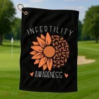 National Infertility Awareness Week Sunflower Gift Golf Towel thumb 1