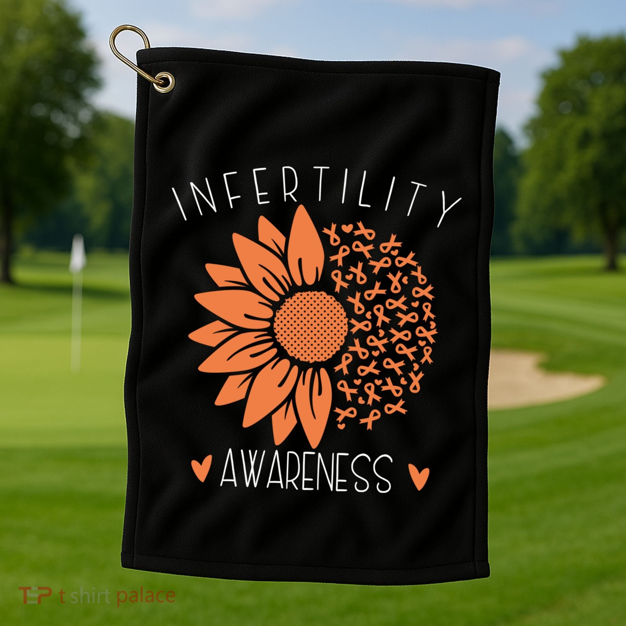 National Infertility Awareness Week Sunflower Gift Golf Towel