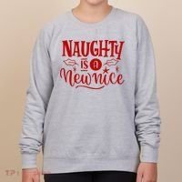 Naughty Is A New Nice Funny Holiday Gift Women's Sweatshirt thumb 0