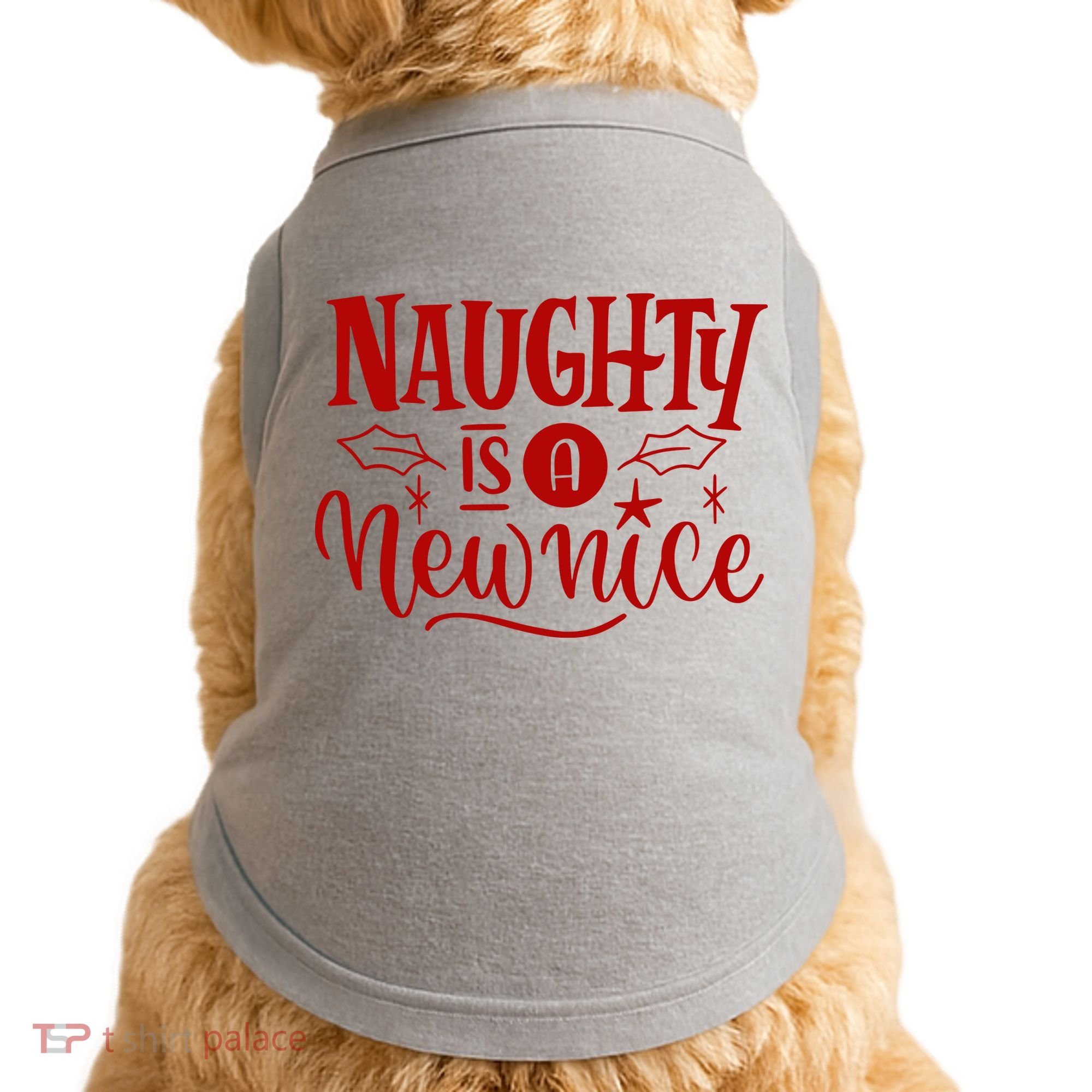 Naughty Is A New Nice Funny Holiday Gift Doggie Tank