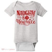 Naughty Is A New Nice Funny Holiday Gift Baby Bodysuit thumb 0