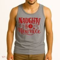 Naughty Is A New Nice Funny Holiday Gift Tank Top thumb 3