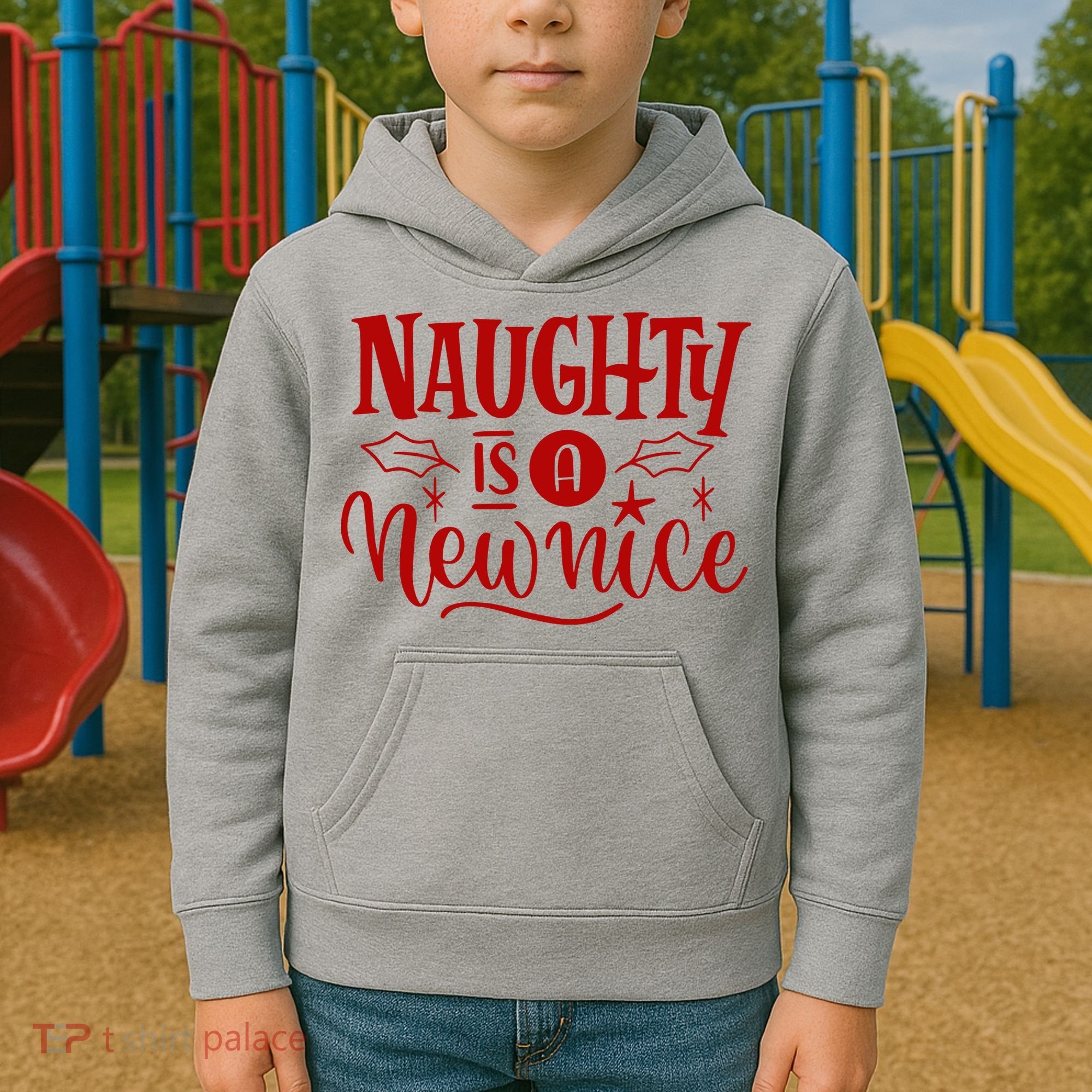 Naughty Is A New Nice Funny Holiday Gift Kids Hoodie