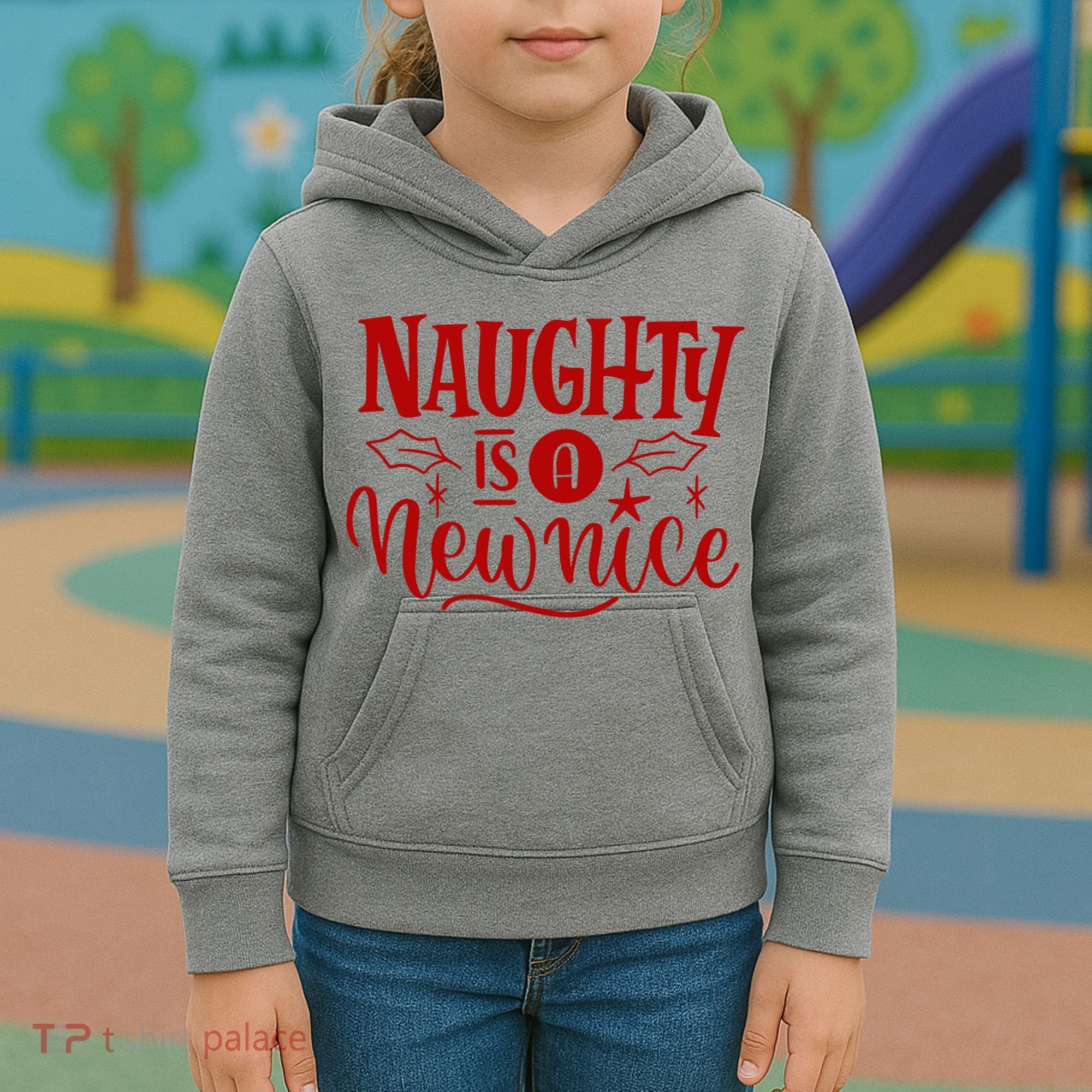 Naughty Is A New Nice Funny Holiday Gift Kids Hoodie