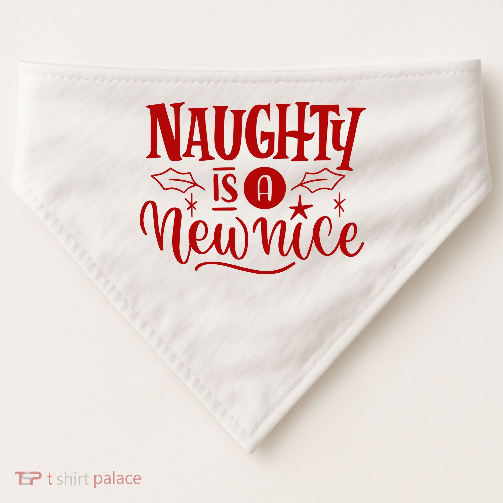 Naughty Is A New Nice Funny Holiday Gift USA-Made Doggie Bandana