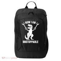 Now I Am Unstoppable Funny TRex City Backpack thumb 0