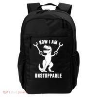 Now I Am Unstoppable Funny TRex Backpack thumb 0
