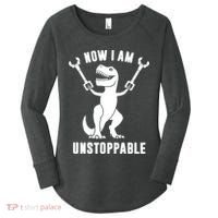Now I Am Unstoppable Funny TRex Women's Perfect Tri Tunic Long Sleeve Shirt thumb 0