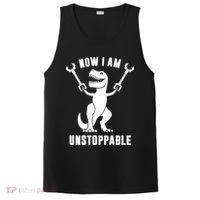 Now I Am Unstoppable Funny TRex PosiCharge Competitor Tank thumb 0