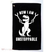 Now I Am Unstoppable Funny TRex Golf Towel thumb 0