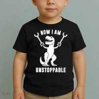 Now I Am Unstoppable Funny TRex Toddler T-Shirt thumb 2