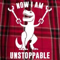 Now I Am Unstoppable Funny TRex Men's Flannel Plaid Pajama Pants thumb 2