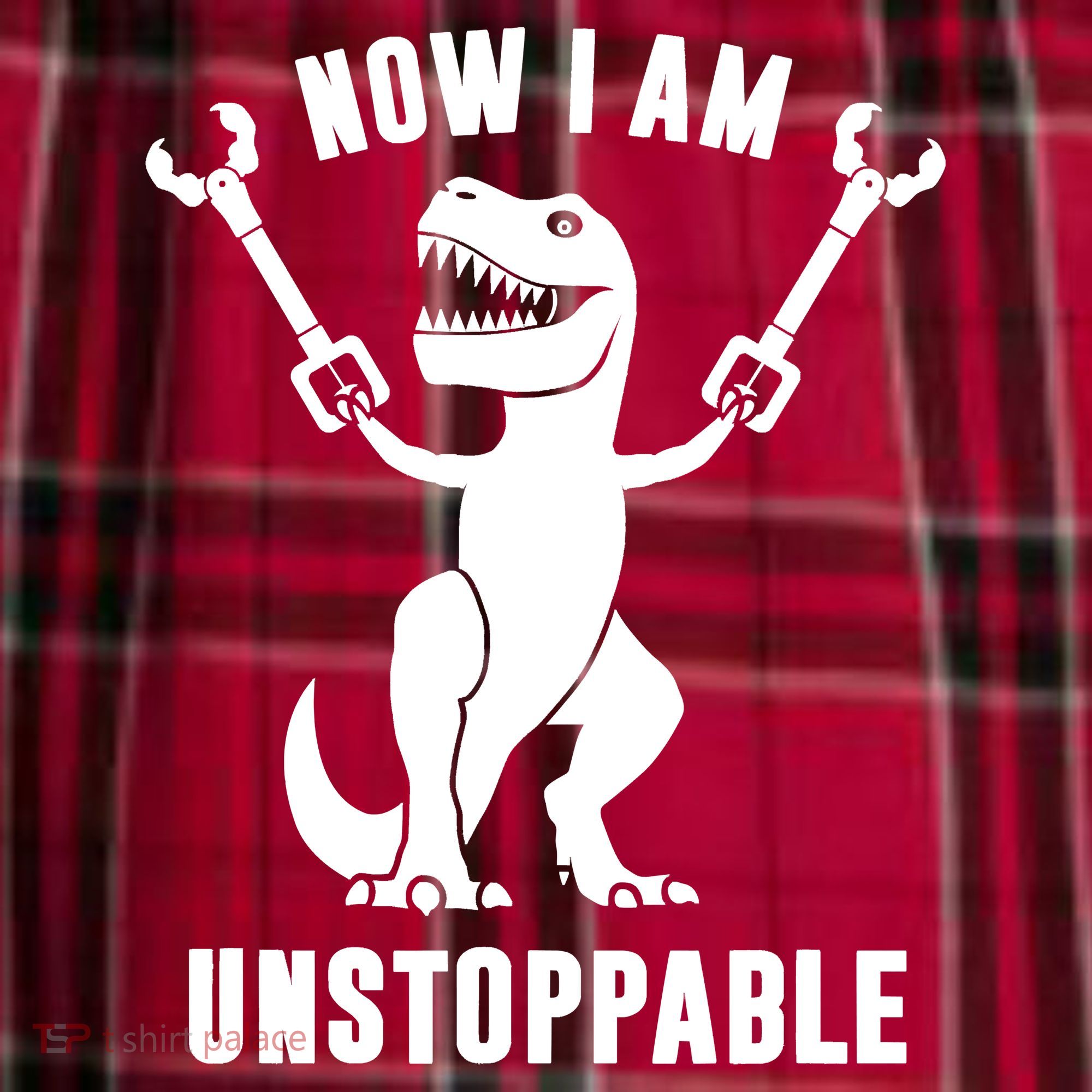 Now I Am Unstoppable Funny TRex Men's Flannel Plaid Pajama Pants