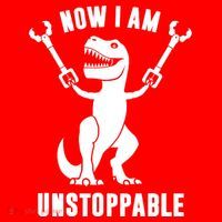Now I Am Unstoppable Funny TRex Santa Hat thumb 1