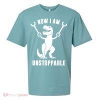 Now I Am Unstoppable Funny TRex Sueded Cloud Jersey T-Shirt thumb 0