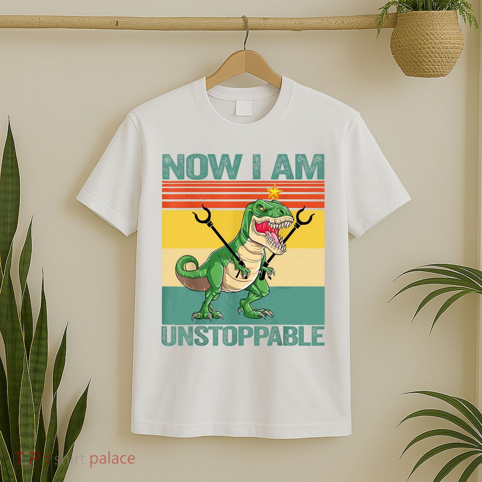 Now I Am Unstoppable TRex Funny Dinosaur Retro Vintage T-Shirt