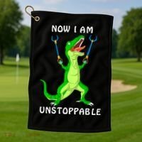Now I Am Unstoppable Dinosaur Golf Towel thumb 1
