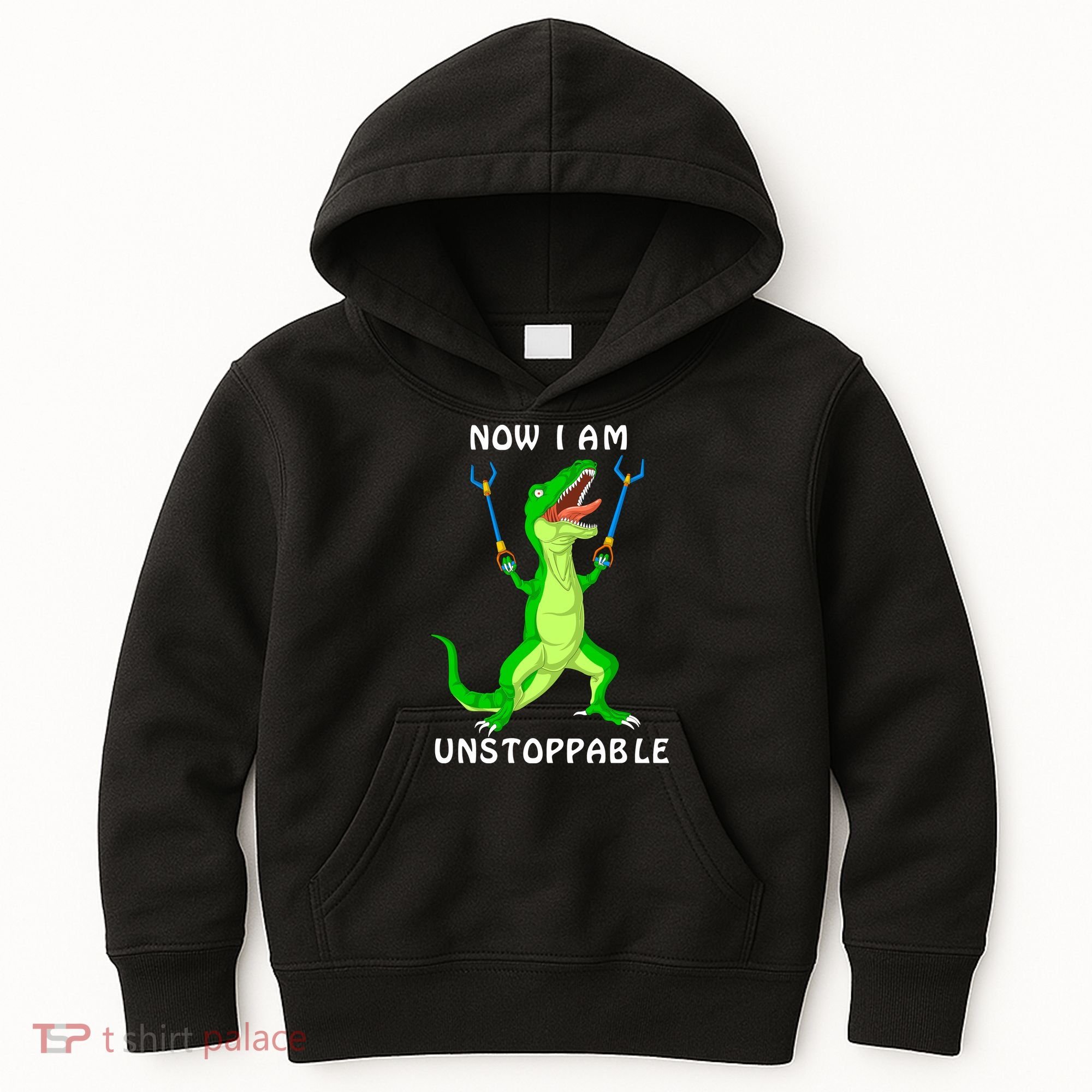 Now I Am Unstoppable Dinosaur Kids Hoodie