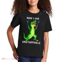 Now I Am Unstoppable Dinosaur Kids T-Shirt thumb 2