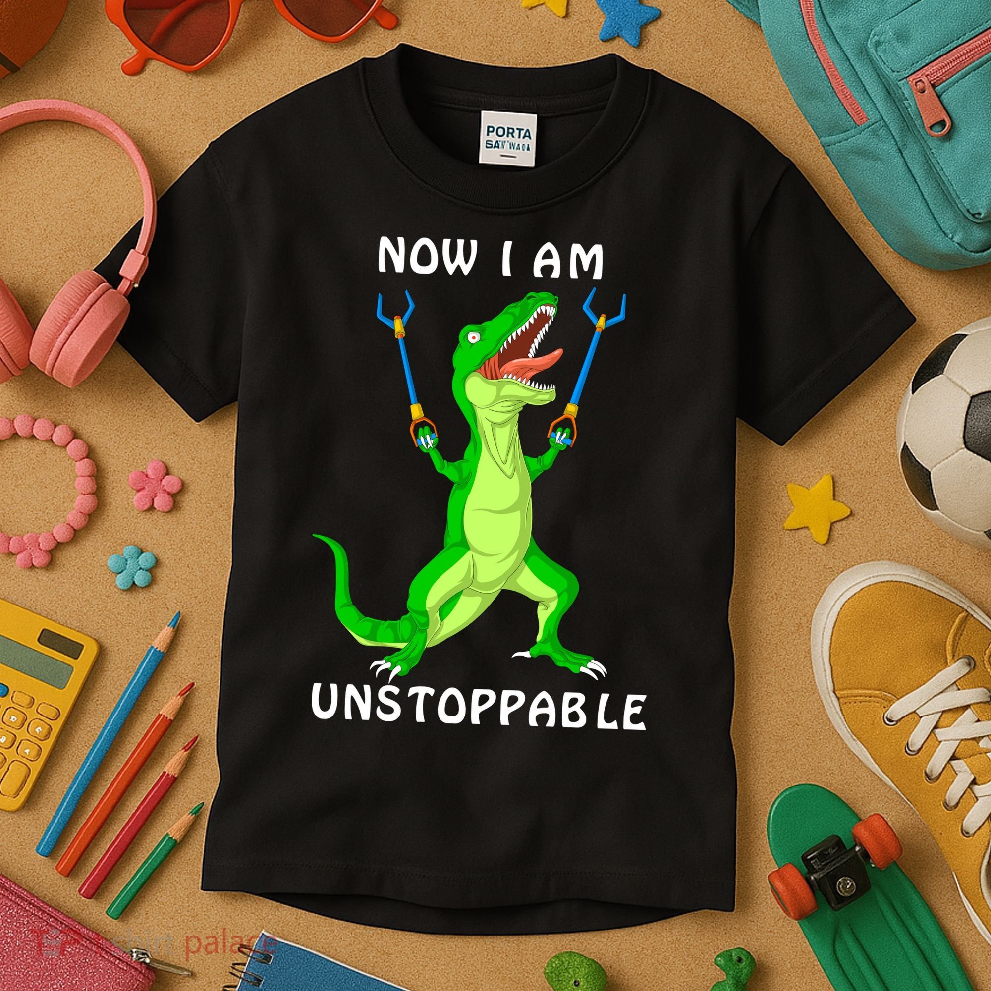 Now I Am Unstoppable Dinosaur Kids T-Shirt