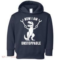 Now I Am Unstoppable Funny T Rex Toddler Hoodie thumb 0