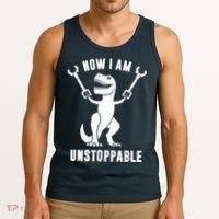 Now I Am Unstoppable Funny T Rex Tank Top thumb 3