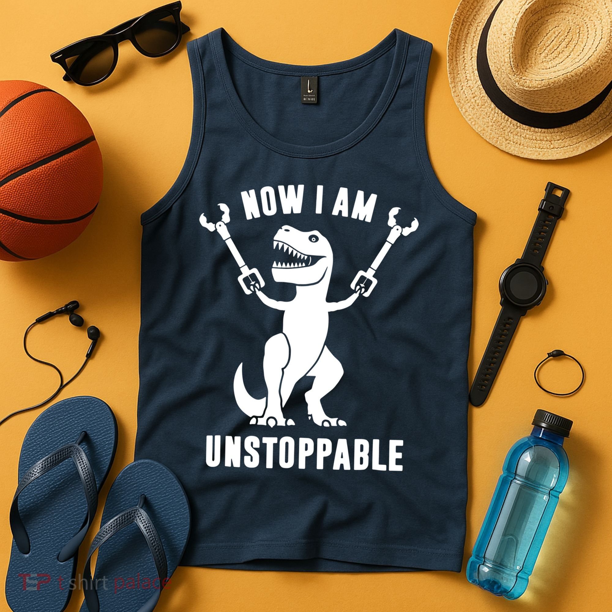 Now I Am Unstoppable Funny T Rex Tank Top