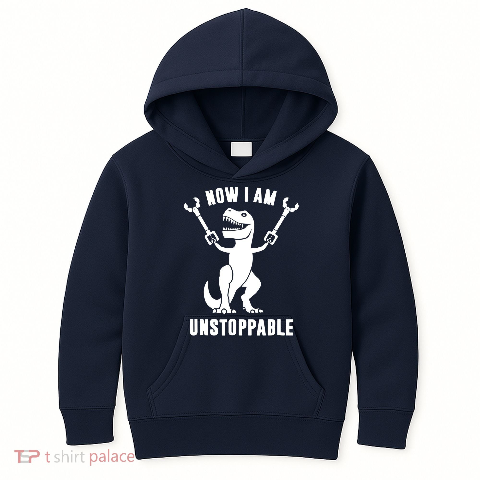 Now I Am Unstoppable Funny T Rex Kids Hoodie