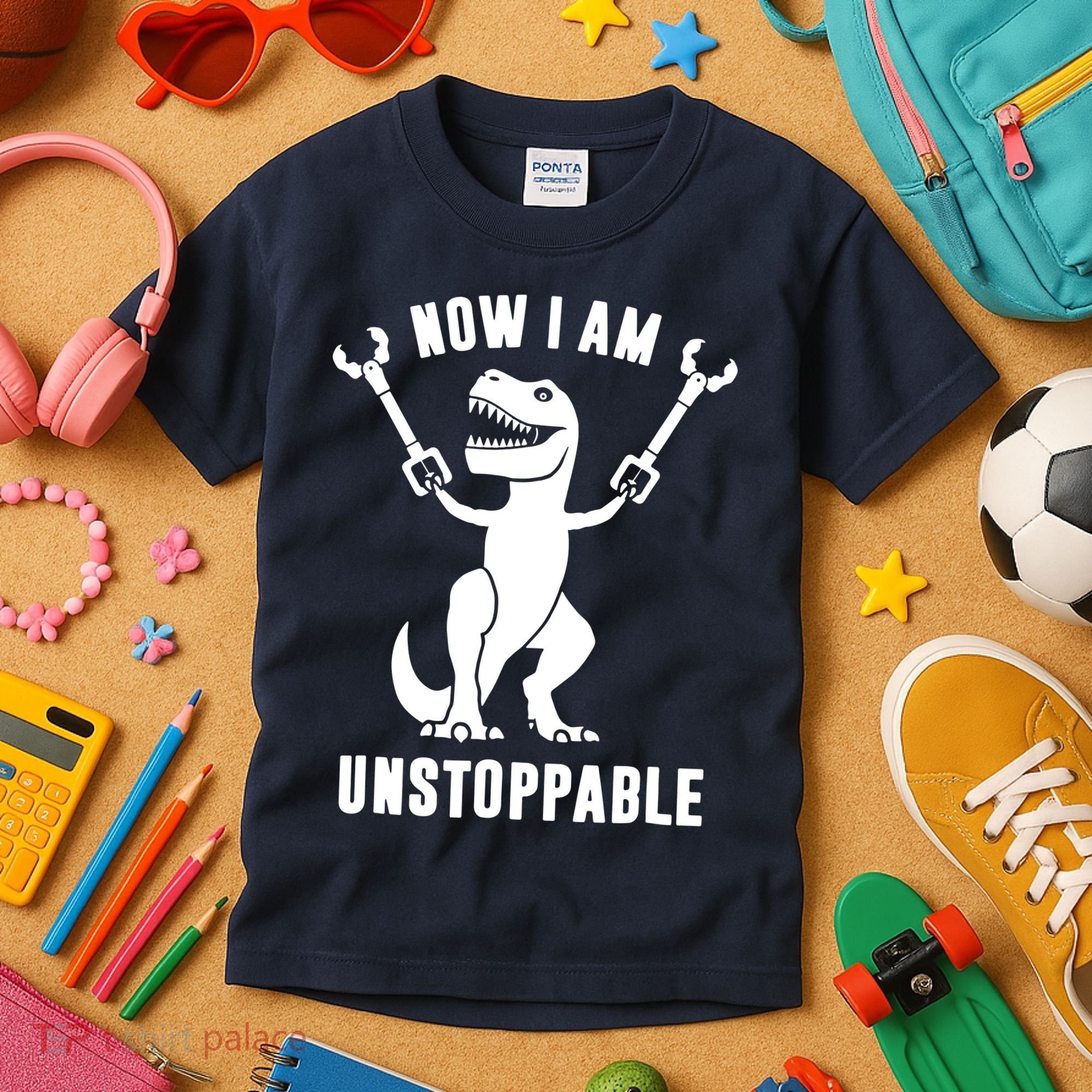 Now I Am Unstoppable Funny T Rex Kids T-Shirt