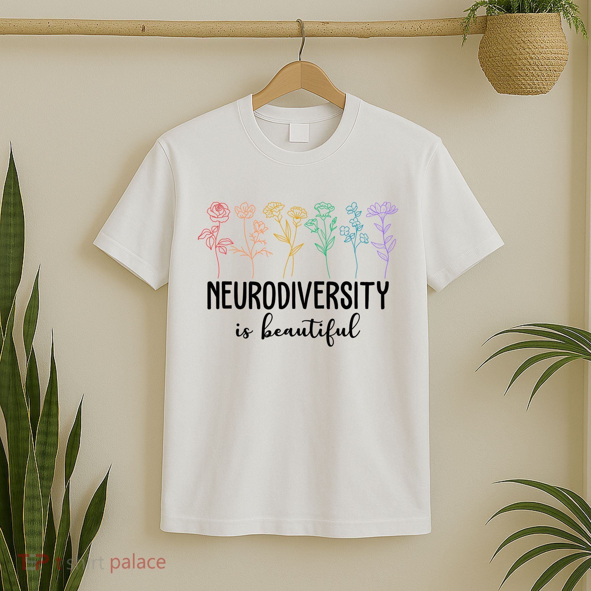Neurodiversity Is Beautiful Colorful Flowers T-Shirt