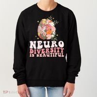 Neurodiversity Is Beautiful Floral Brain Groovy Women's Sweatshirt thumb 0