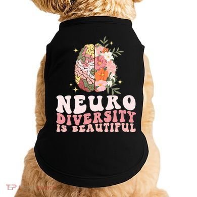 Neurodiversity Is Beautiful Floral Brain Groovy Doggie Tank