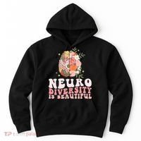 Neurodiversity Is Beautiful Floral Brain Groovy Hoodie thumb 0
