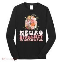 Neurodiversity Is Beautiful Floral Brain Groovy Long Sleeve Shirt thumb 0