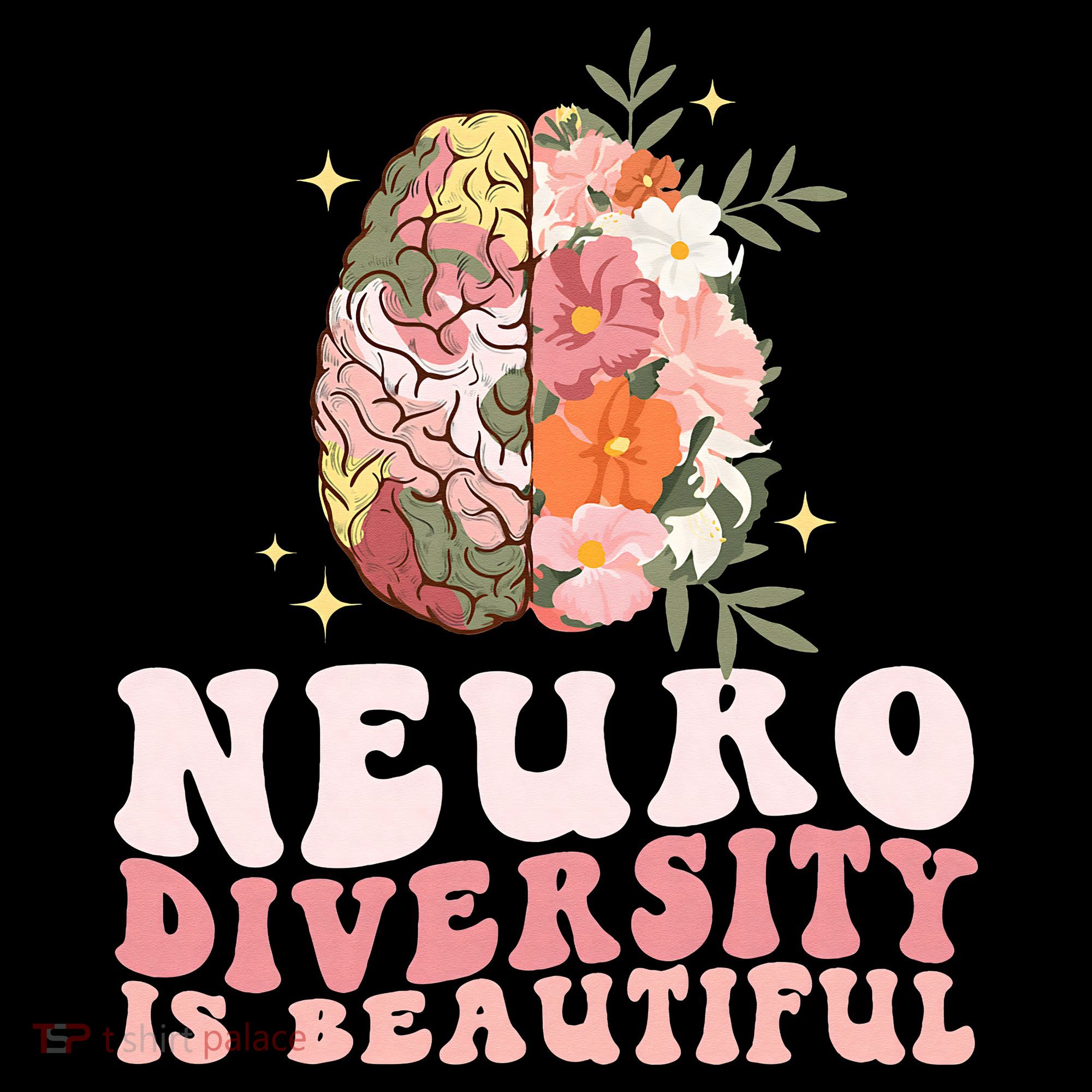 Neurodiversity Is Beautiful Floral Brain Groovy Women's Hoodie