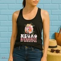 Neurodiversity Is Beautiful Floral Brain Groovy Women's Tank Top thumb 2