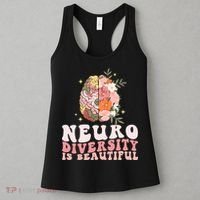 Neurodiversity Is Beautiful Floral Brain Groovy Women's Tank Top thumb 3