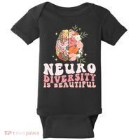 Neurodiversity Is Beautiful Floral Brain Groovy Baby Bodysuit thumb 0