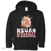Neurodiversity Is Beautiful Floral Brain Groovy Toddler Hoodie thumb 0
