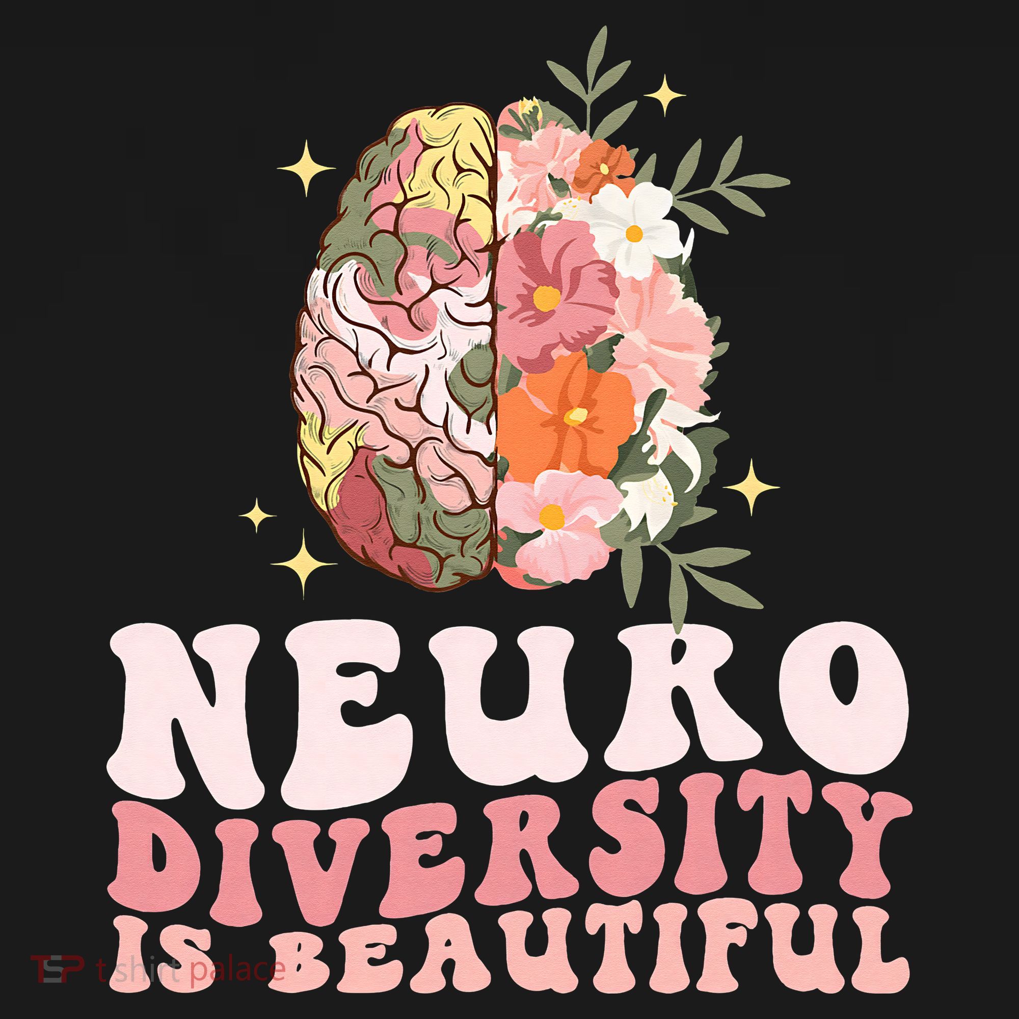 Neurodiversity Is Beautiful Floral Brain Groovy Toddler Hoodie