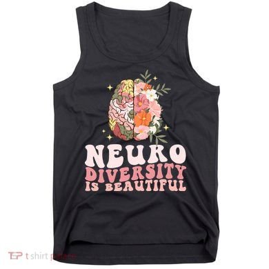 Neurodiversity Is Beautiful Floral Brain Groovy Tank Top