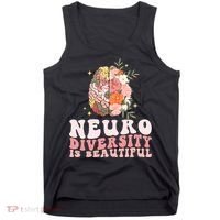 Neurodiversity Is Beautiful Floral Brain Groovy Tank Top thumb 0