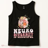 Neurodiversity Is Beautiful Floral Brain Groovy Tank Top thumb 2